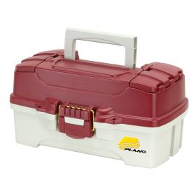 Plano 1-Tray Tackle Box W/Duel Top Access - Red Metallic/Off White