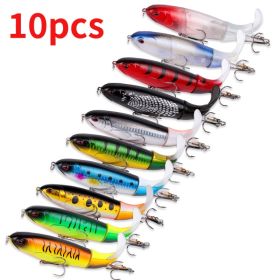 a10pcs 1set 13g 10cm Premium Fishing Lure Kit Bass Trout Baits With Propeller Tail Durable Hooks Realistic Action For Freshwater (Option: 10pc 1sset 13g)